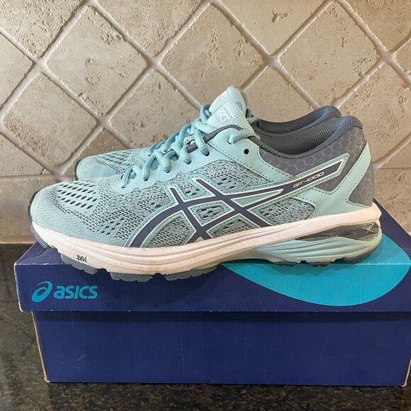 Asics Shoes - ASICS GT-1000 Running Shoes Porcelain Blue White T7A9N Womens Size 8